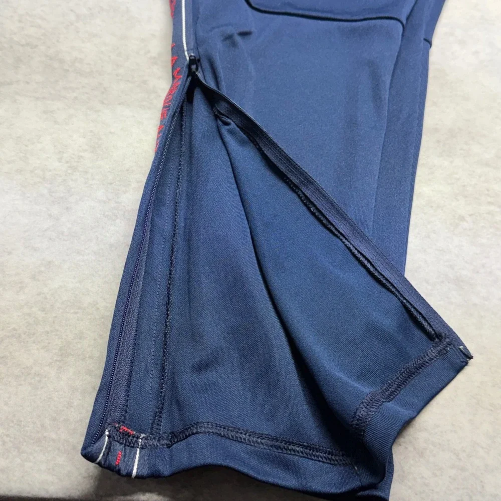Adidas Navy Blue Red Side Track Pants Mens XL Ankle Zip Athletic Streetwear